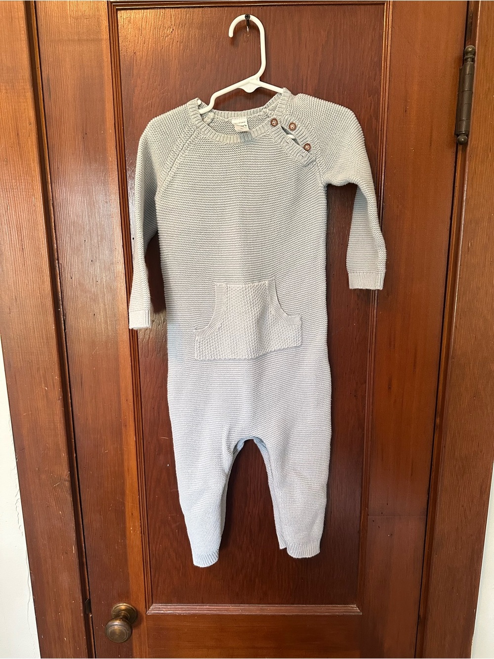 Carter's Light grey Knit Baby One-Piece Romper with Pocket